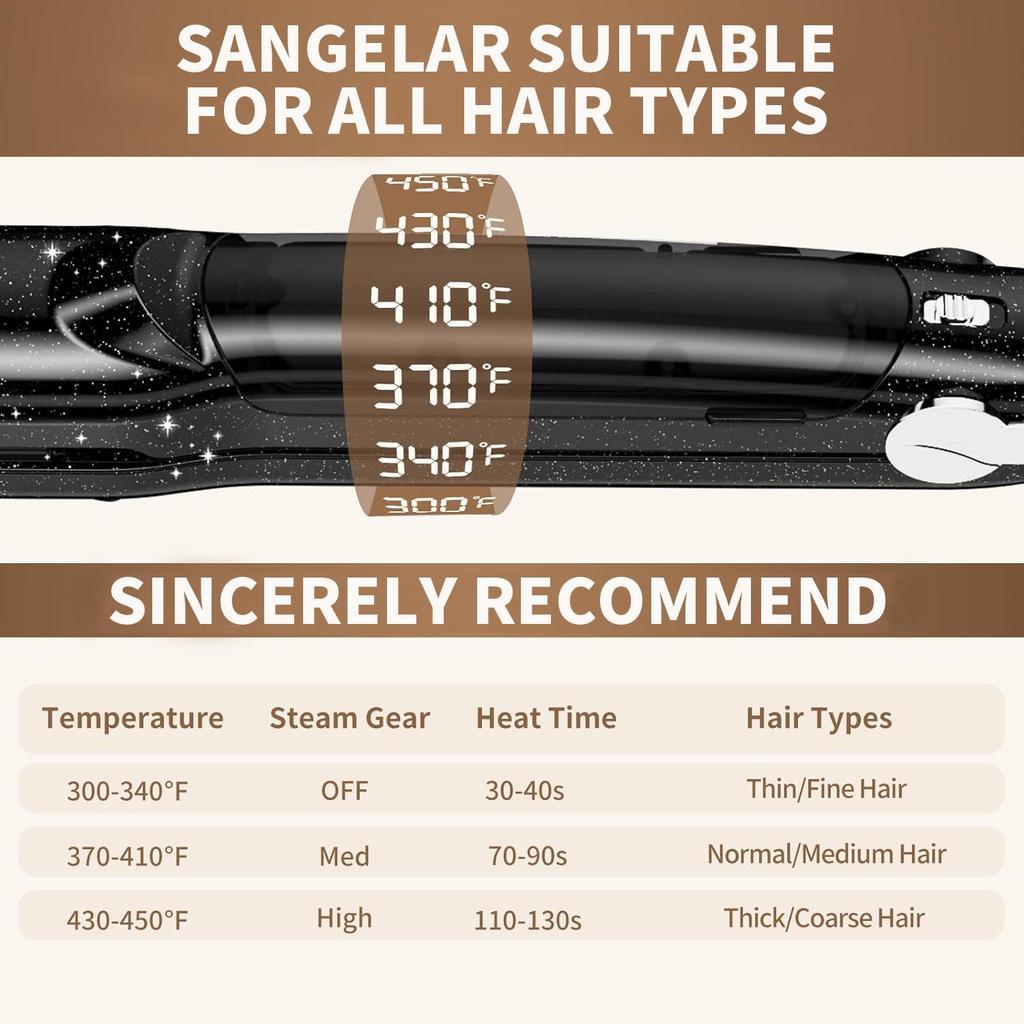 Паровой выпрямитель для волос, профессиональный паровой утюжок для салонов, керамический турмалиновый паровой утюжок для выпрямления волос с ионизацией 2 в 1
