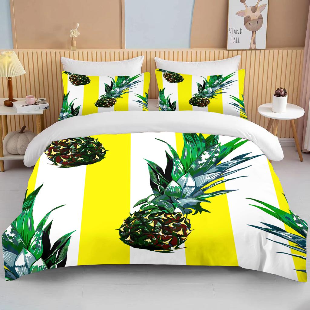 10 Sizes Fruit Pattern Bedding Three Piece Set King Size Double Bedding Set Microfiber Duvet Cover Set Queen Duvet Cover Set