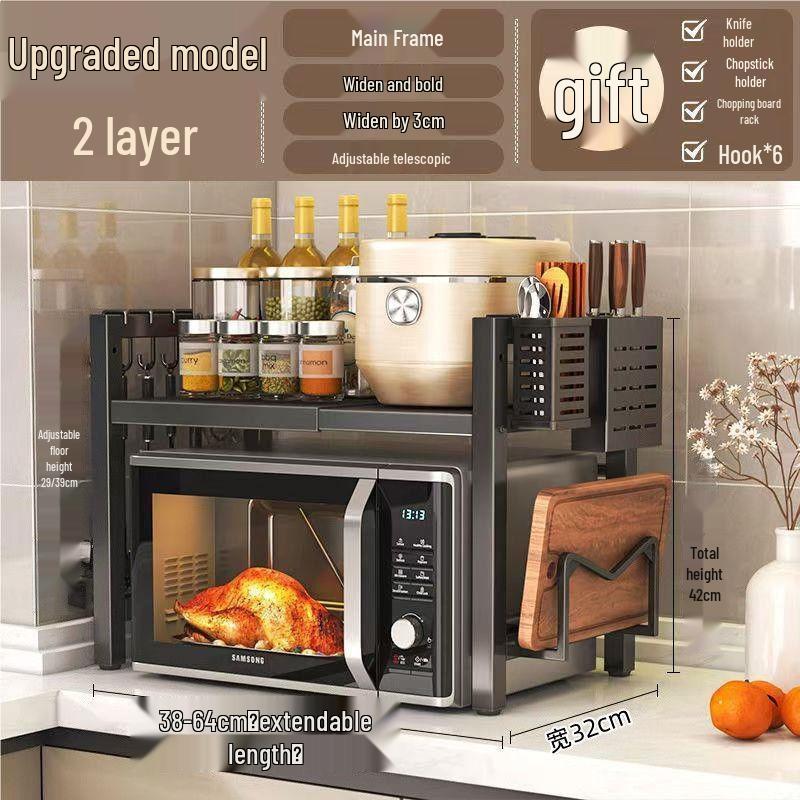 Многофункциональная кухонная полка G5U: Выдвижная полка для микроволновой печи и рисоварки