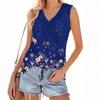 Женский модный повседневный летний жилет с V-образным вырезом и цветочным принтом