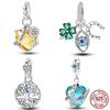 Новые Медные Шармы Бусины Дерево Жизни Сердце Подвеска с Драгоценным Камнем Подходят для Оригинального Шарм-Браслета Женские Ювелирные Изделия Подарок