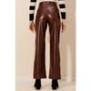 Women's High Waist Leather Trousers