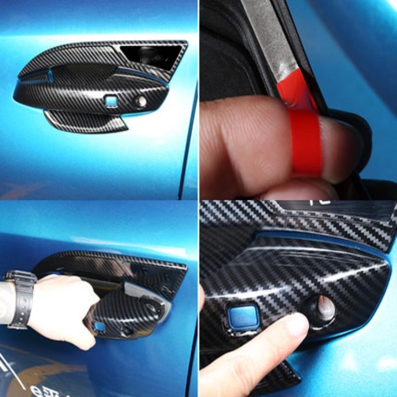 Для BYD YUAN PLUS ATTO 3 2022 2023 ABS карбоновый черный автомобильная дверная ручка чаша Накладка Наклейка автомобильная внешняя