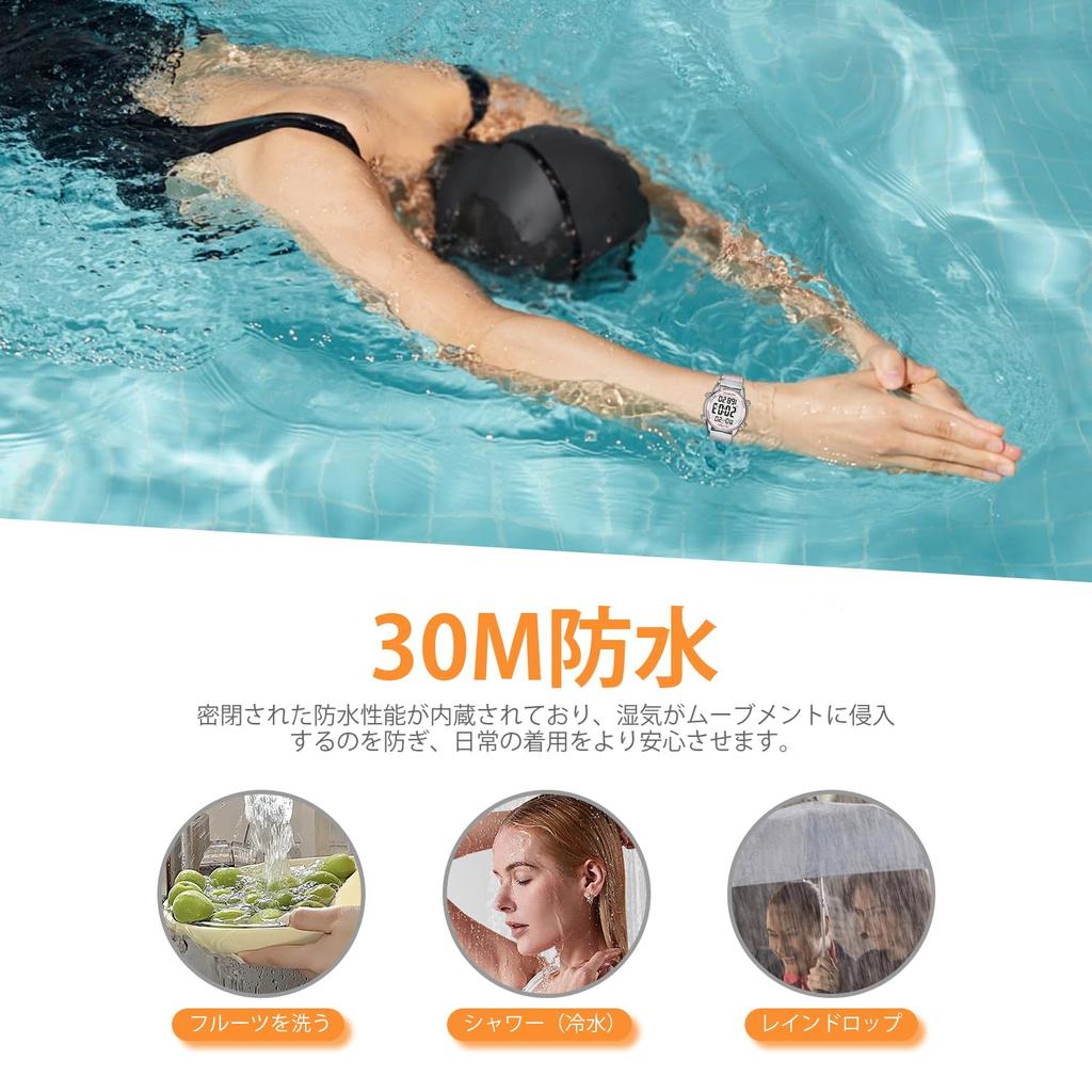 Часы-шагомер Hearkent для женщин, спортивные часы со счетчиком калорий, фитнес-трекер шагов для ходьбы, водонепроницаемые часы с большим цифровым дисплеем