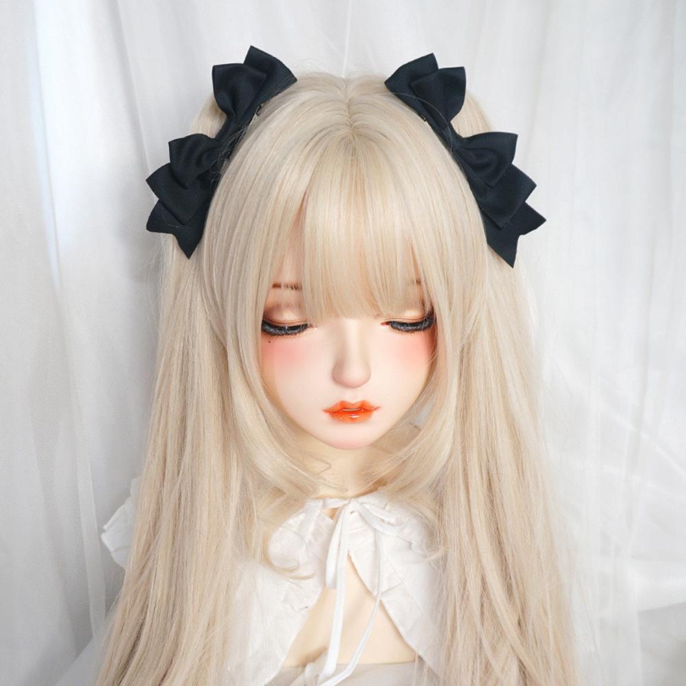Handmade Big Bow Hair Clip Sweet Cool Girl Hairpin Japanese Double Ponytail Headwear Lolita Cosplay Headdress Jk Uniform Hair Accessory #468713