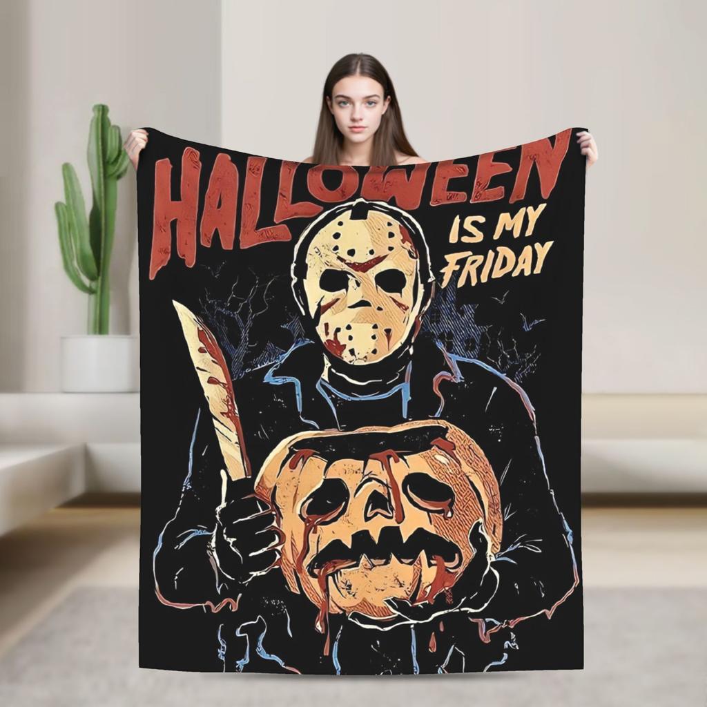 Пятница 13-е Джейсон Вурхиз Плед Пикник Фланель Постельное белье Пледы Для улицы Теплый На заказ Своими руками Качество Покрывало Подарок