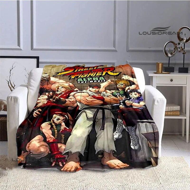 Классическое одеяло с принтом Street Fighter, теплое одеяло с фланцами, подкладка для кровати, домашнее дорожное одеяло, одеяло для пикника, подарок на день рождения
