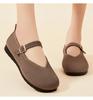 Women's Shallow Flat Shoes, New for Spring and Autumn , Mother's Shoes, Tower Buckle Knitted Upper, Women's Shoes