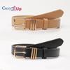 Женский кожаный ремень с золотой пряжкой, женский ремень из искусственной кожи для джинсов и брюк