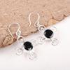 Ювелирные изделия из серебра с драгоценным камнем черный оникс, серьги из стерлингового серебра 925 пробы, дизайнерские серьги с ониксом ручной работы, подарок для католиков