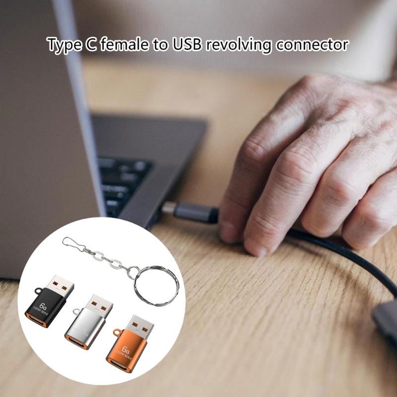 USB на USB C Адаптер Тип C Женский на USB A Мужской Конвертеры Для Часов, Телефона, Смартфона 120 Вт Зарядка 6 Гбит/с Передача Данных