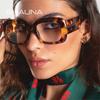 SHAUNA Fashion Square Sunglasses Women Clear Colorful Eyewear Shades UV400 Men Trending Retro Wide Legs Sun Glasses