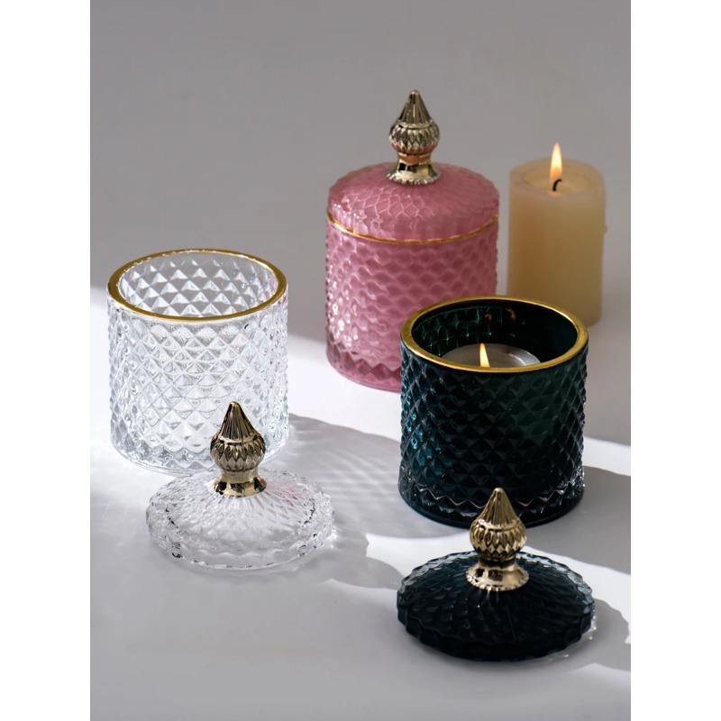 Скандинавские украшения для ванной комнаты, органайзер для макияжа, контейнеры, стеклянная коробка для хранения ювелирных изделий, органайзер, держатель для ватных дисков, держатель для ватных тампонов