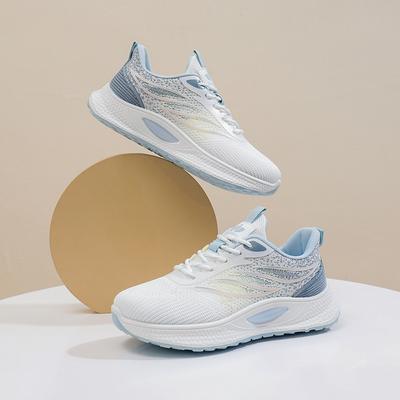 Весна 2025 года, новая корейская версия, дышащая женская обувь с плетением из мух, спортивная обувь для бега для студентов, женская повседневная обувь Q1003