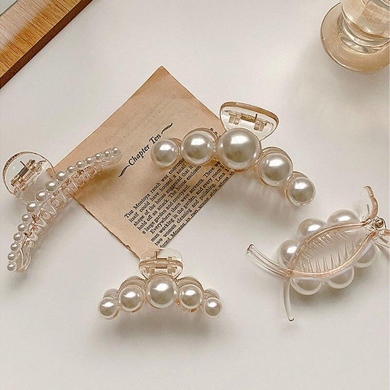 1 шт. Корейский стиль Прозрачный Жемчужный Зажим для Волос Элегантные Зажимы для Волос Заколки для Девочек Женские Аксессуары для Волос Заколки Зажим для Волос