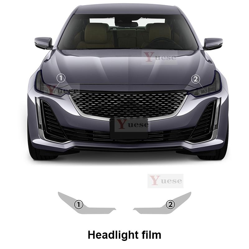Для Cadillac CT5 Luxury/Premium -2024 Защитная пленка для автомобиля Пленка на фары и зеркала TPU Прозрачная наклейка против царапин