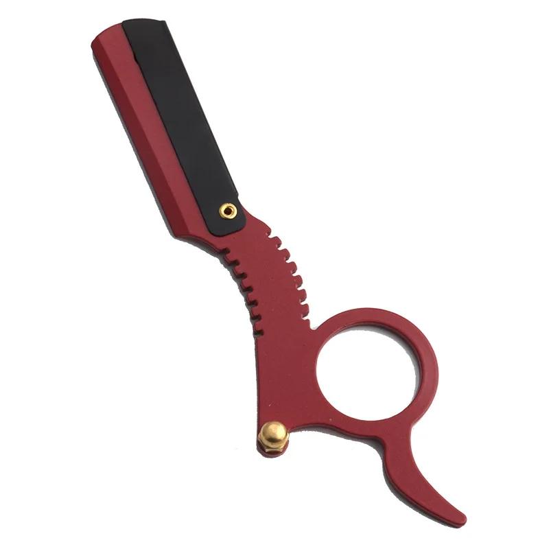 Парикмахерская бритва Мужская стрижка Борода Бровь Инструмент для бритья Прямая кромка Ручная бритва для депиляции Парикмахерский триммер Бритва Парикмахерская