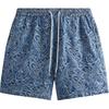 Japanese Indigo Paisley Active Short Indigo Men Bottoms Multi-Color KHM060139-403