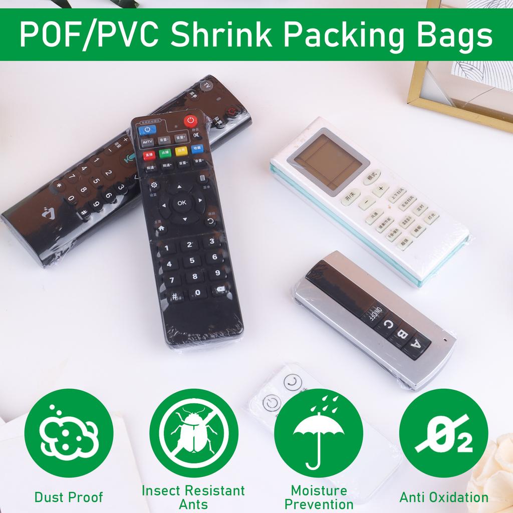 100 шт. термоусадочные пакеты для пульта дистанционного управления ПВХ термоусадочные пакеты прозрачные термостойкие пластичные высокоусадочные упаковки