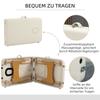 Folding Massage Table Height Adjustable Massage Bed For Spa Salon Artificial Leather Wood Cream White