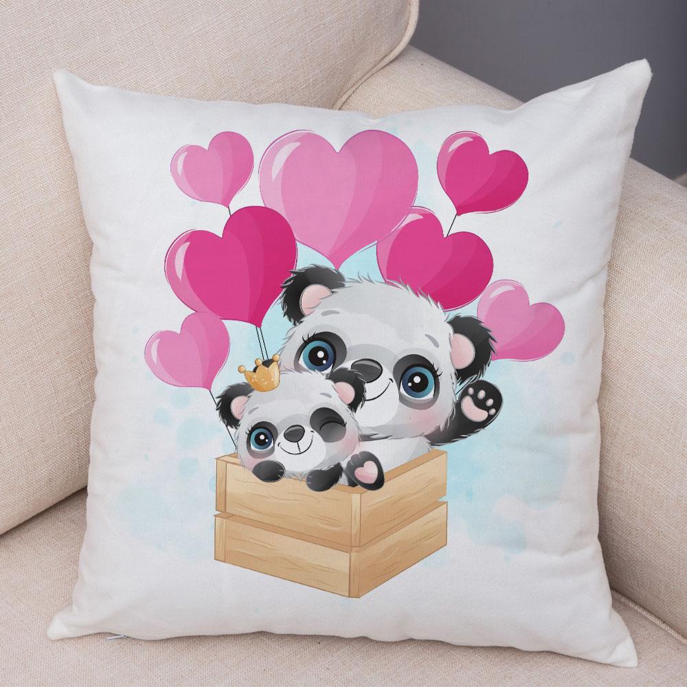 Детская комната, диван, украшение для дома, автомобиля, милая наволочка с изображением животных, мягкая плюшевая подушка с рисунком китайской панды