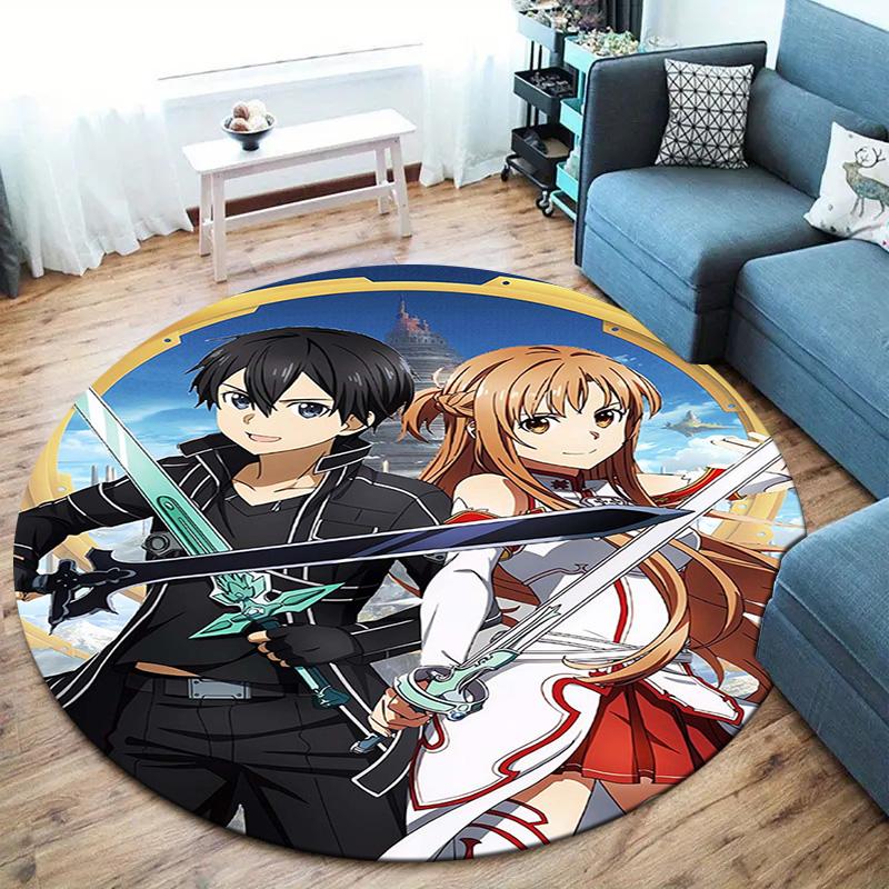 Круглый ковер Vortex Crossing Gate, Ковер для гостиной, спальни, дивана, игровой комнаты, Декор, Нескользящий коврик для пола