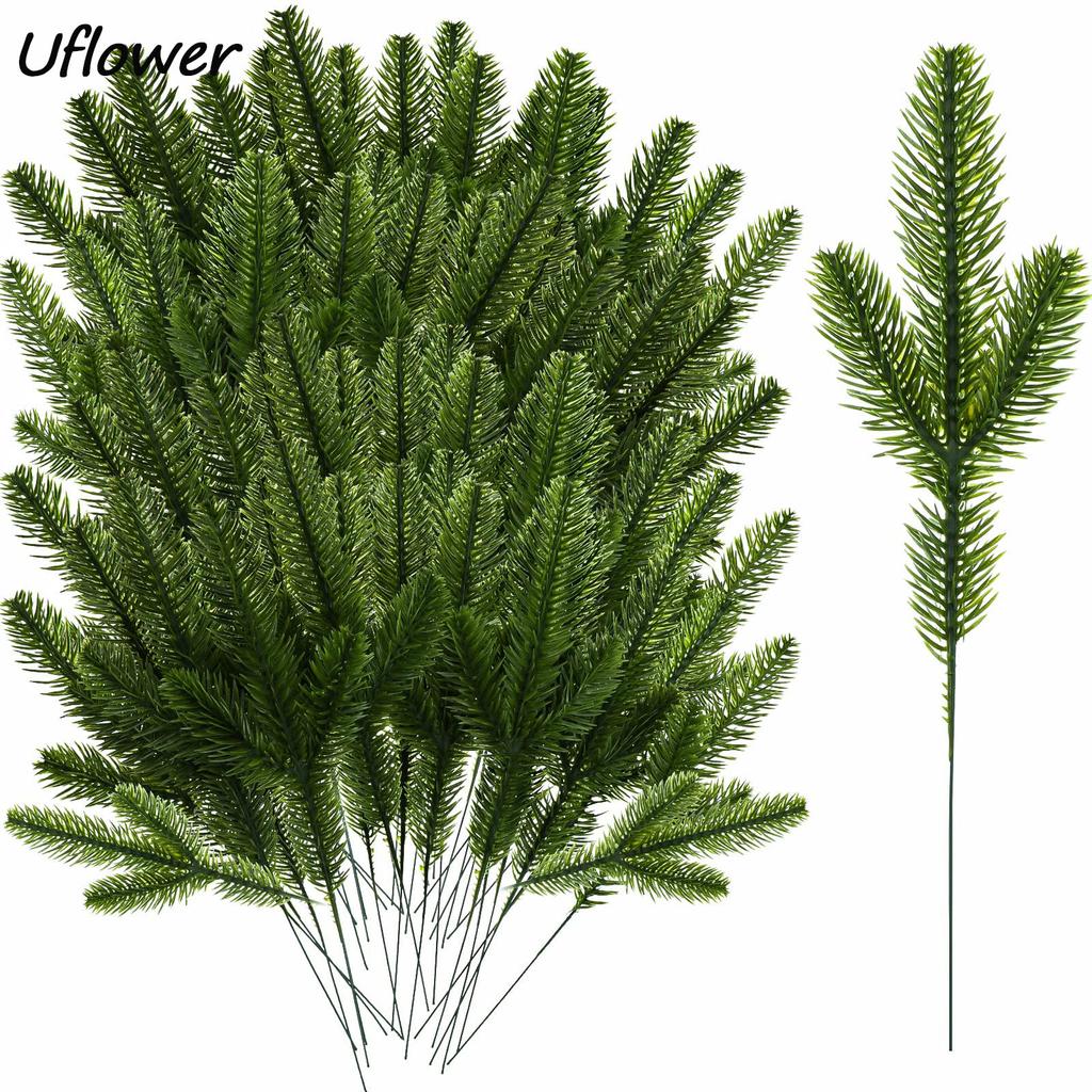 Christmas Artificial Branches Fake Plants Pine Needles Wreath Vine Rattan for Xmas Tree Gift Box Wedding Flowers Decoration