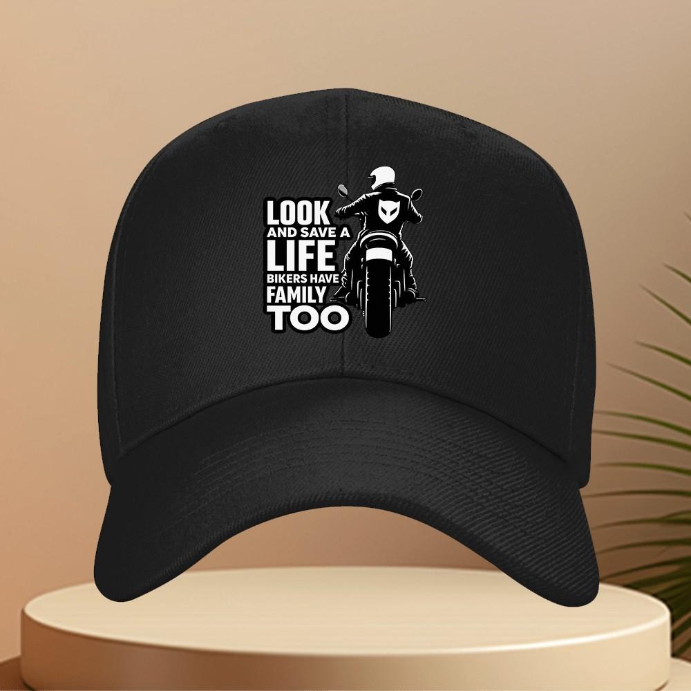Biker Save A Life Family Print Baseball Cap Unisex Adjustable Outdoor Golf Travel Hat