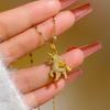 18K Gold-Plated Unicorn Pegasus Necklace for Women with Diamond Accents