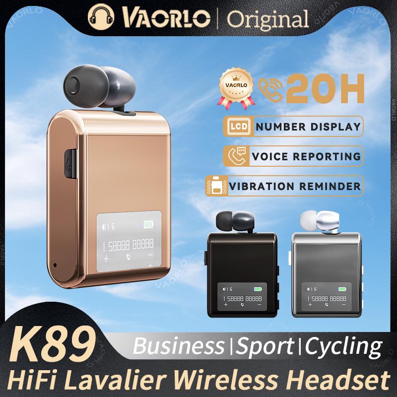 K89/K75 Lavalier Business Bluetooth 5.4 беспроводная гарнитура разговор/музыка 20H ЖК-цифровой дисплей HIFI наушники с микрофоном шумоподавление