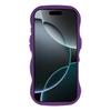 For iPhone 17 Pro Case Curly Wave Frame TPU+PC Skin-Touch Translucent Phone Cover