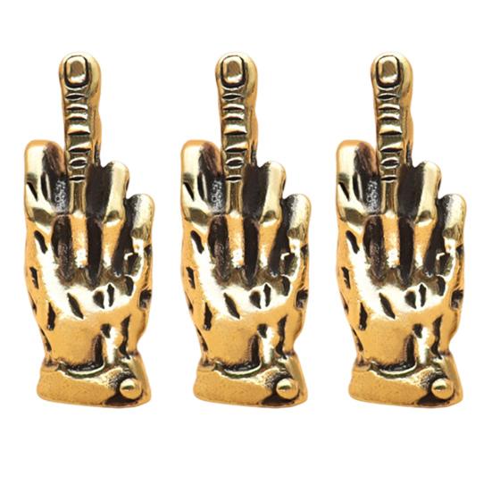 1/2/3 шт. Миниатюрная латунная фигурка среднего пальца, золотая статуэтка с жестом руки, скульптура для дома