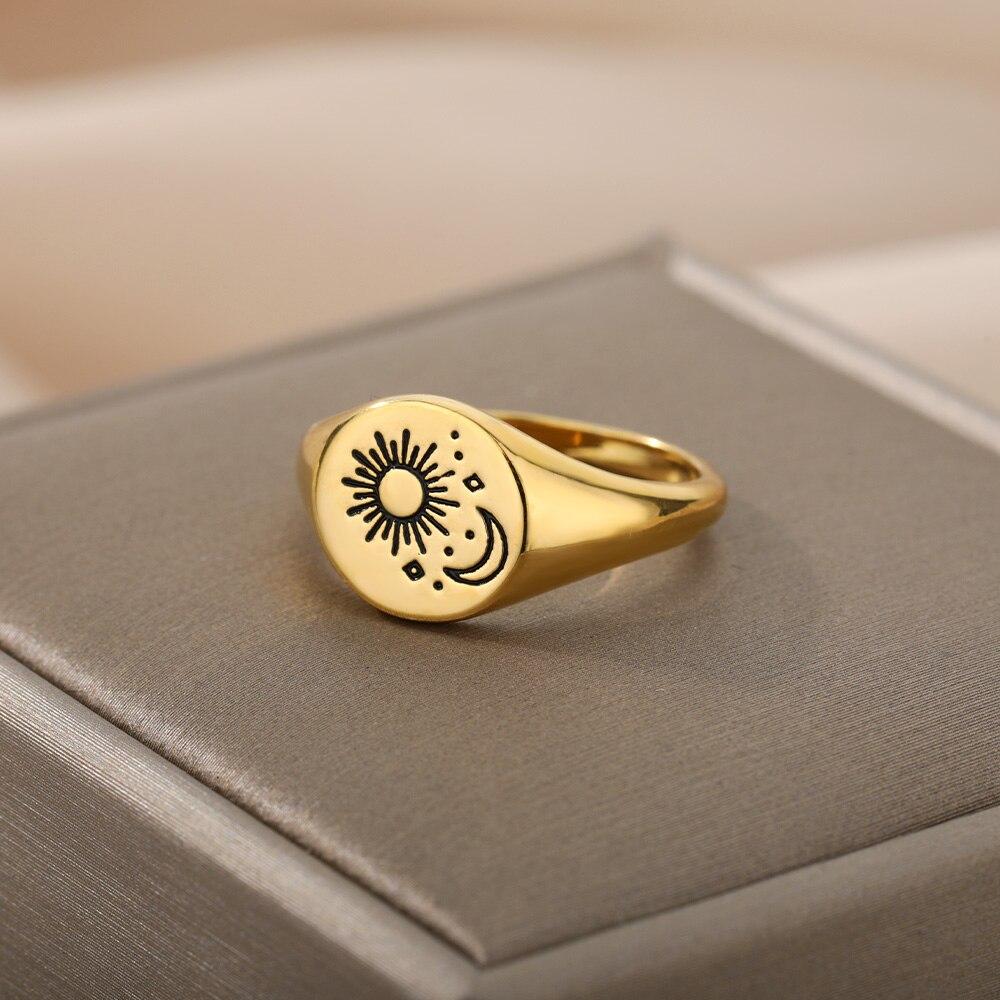 Новое Солнце Луна Кольца Сатурна Кольца Сокращенные Модные Геометрические Капельные Кольца Женские Ювелирные Изделия Подарки