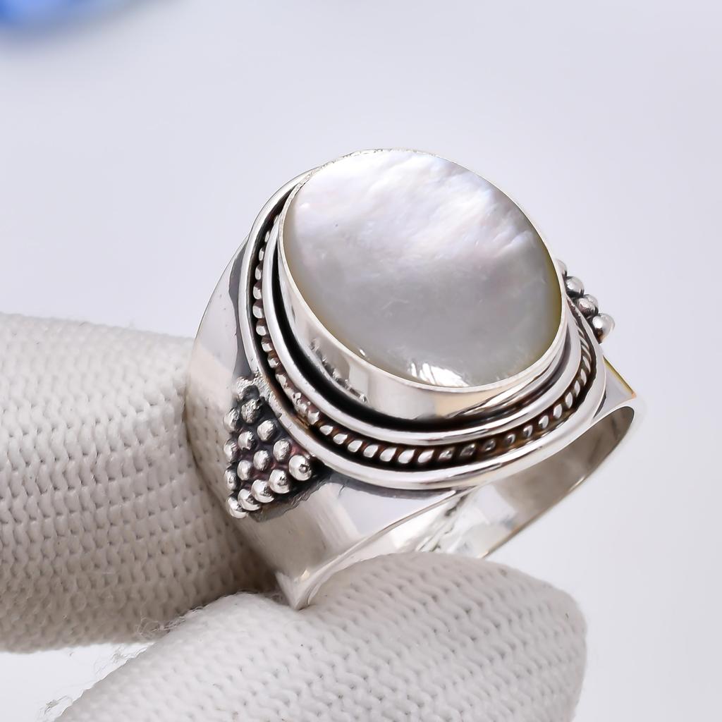 Перламутр - Австралия 925 стерлингового серебра кольцо V5635, белое кольцо, овальное кольцо, подарок на День святого Валентина, подарок для нее, подарок на день рождения, ювелирные изделия ручной работы,
