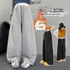 Girls' 2025 Autumn/Winter Fleece-lined Sweatpants - Warm, Trendy Carrot Pants for Kids, Versatile and Casual Long Pants