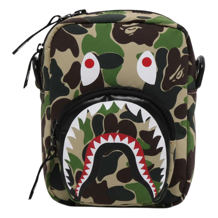 A Bathing Ape Камуфляжная Акула Тканевая Сумка Через Плечо Унисекс Сумки Синий Зеленый Розовый 0ZXBGM003901Q