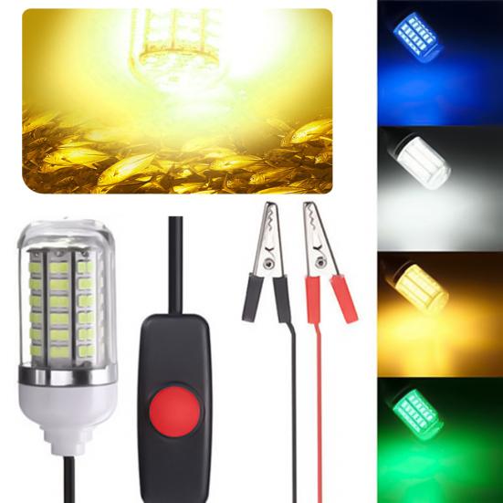 MUQZI Sports Accessory 12-24V LED Submersible Freshwater Saltwater Underwater Night Fishing Light Lamp