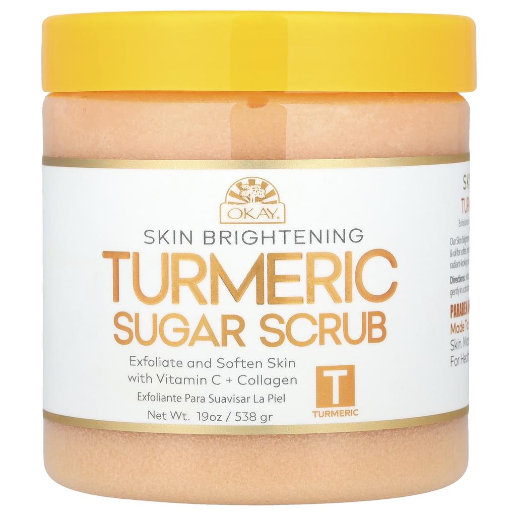 Okay Pure Naturals Skin Brightening, Sugar Scrub, Turmeric, 19 Oz (538 G)