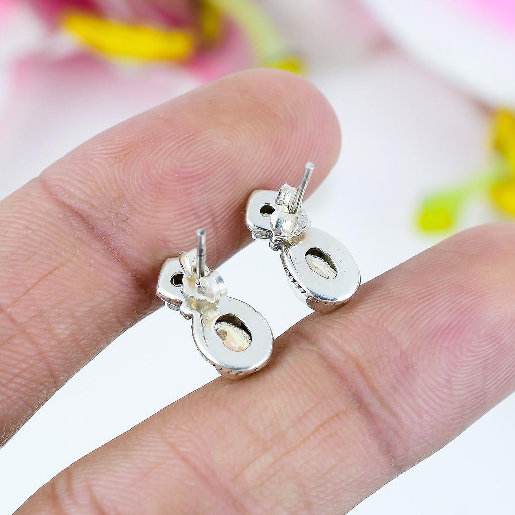 Ювелирные изделия из стерлингового серебра 925 пробы с натуральным цитрином и перидотом, серьги 0,75 дюйма G3G14