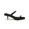 Fashion Silver Serpentine Buckle Belt Slippers Woman High Heels Stilleto Slides Shoes Ladies Narrow Band Sandalias Femme Party Flipflops