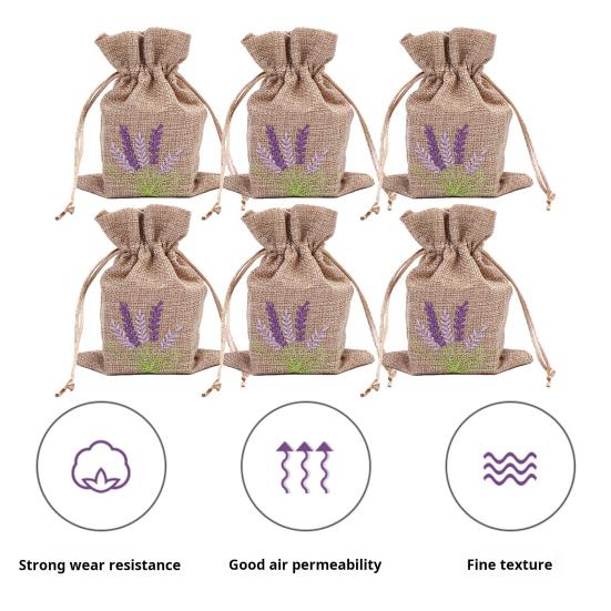 12 шт., сумки с вышивкой лаванды, пустые сумки для хранения с завязками, износостойкие, широко используемые сумки для хранения конфет и ювелирных изделий