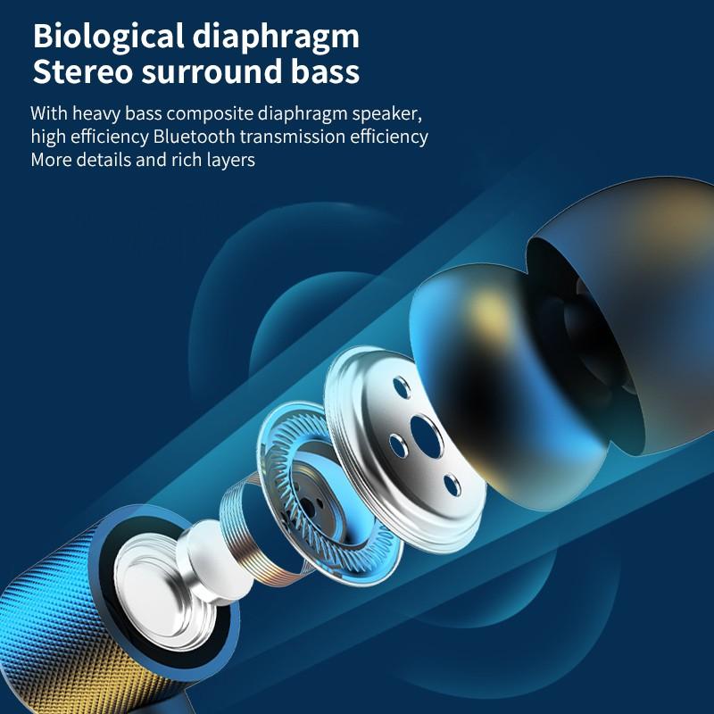 Магнитные подвесные Bluetooth-наушники на шею, обновление Bluetooth 5,2, гарнитура, наушники-вкладыши, поддержка карт памяти, музыкальный плеер