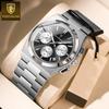 Роскошные модные мужские часы водонепроницаемые светящиеся кварцевые часы с хронографом и датой для мужчин военные спортивные мужские часы из нержавеющей стали