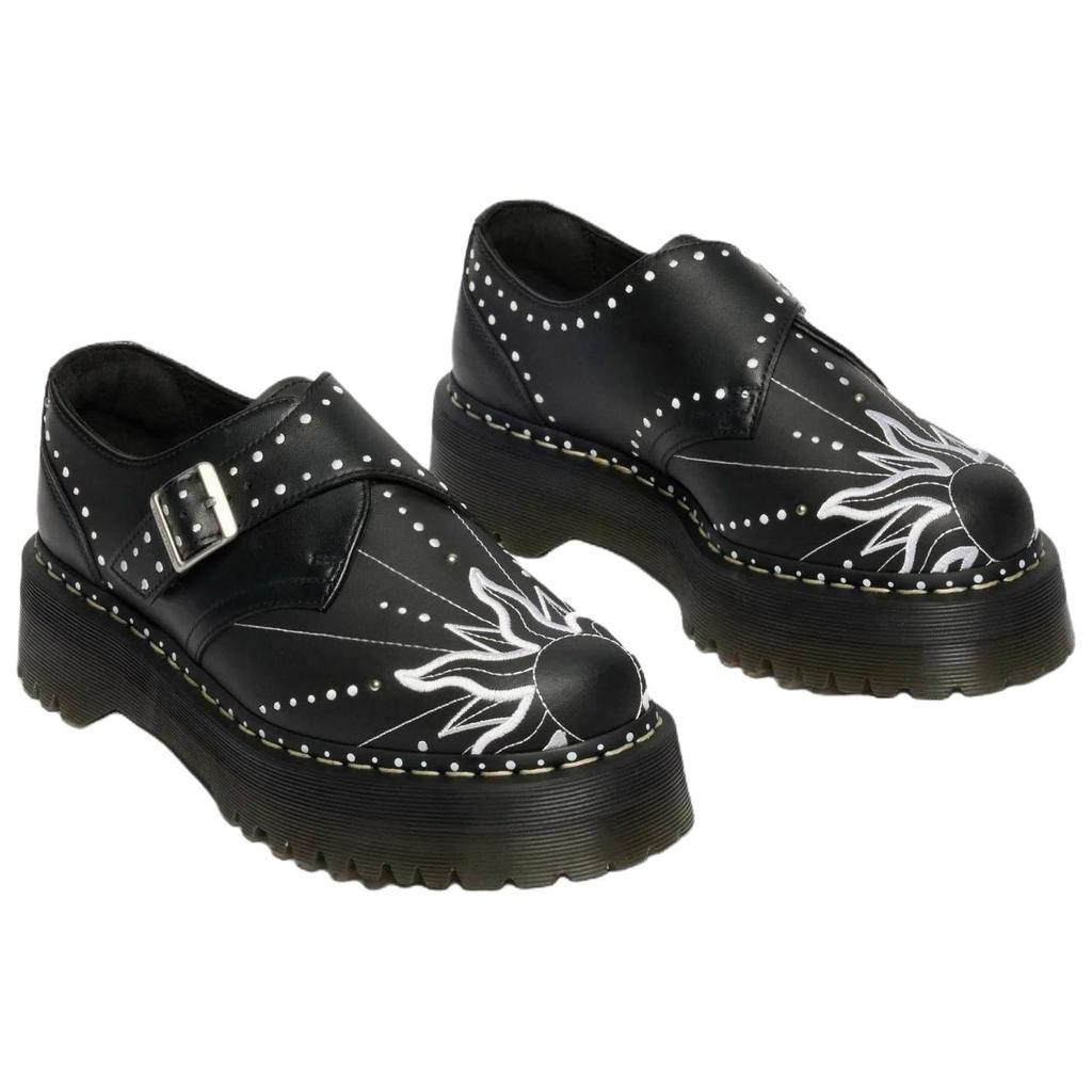 Доктор. Dr. Martens Monk Quad Solar Flare Кожаные Повседневные Ботинки Унисекс Черные 41811001