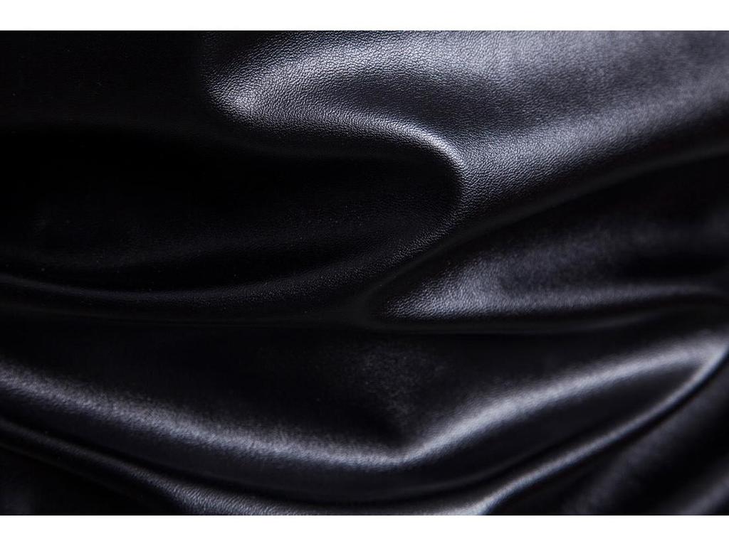 Мужская кожаная куртка на молнии со стойкой - Однотонная, повседневный европейский и американский стиль для осени/зимы 2023