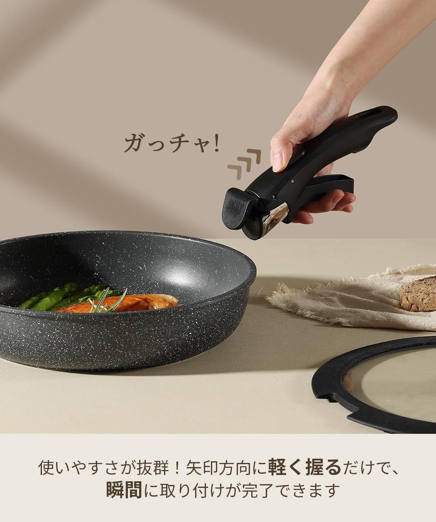 Ручка CAROTE Ручка для сковородок и кастрюль Простая в установке ручка Черная