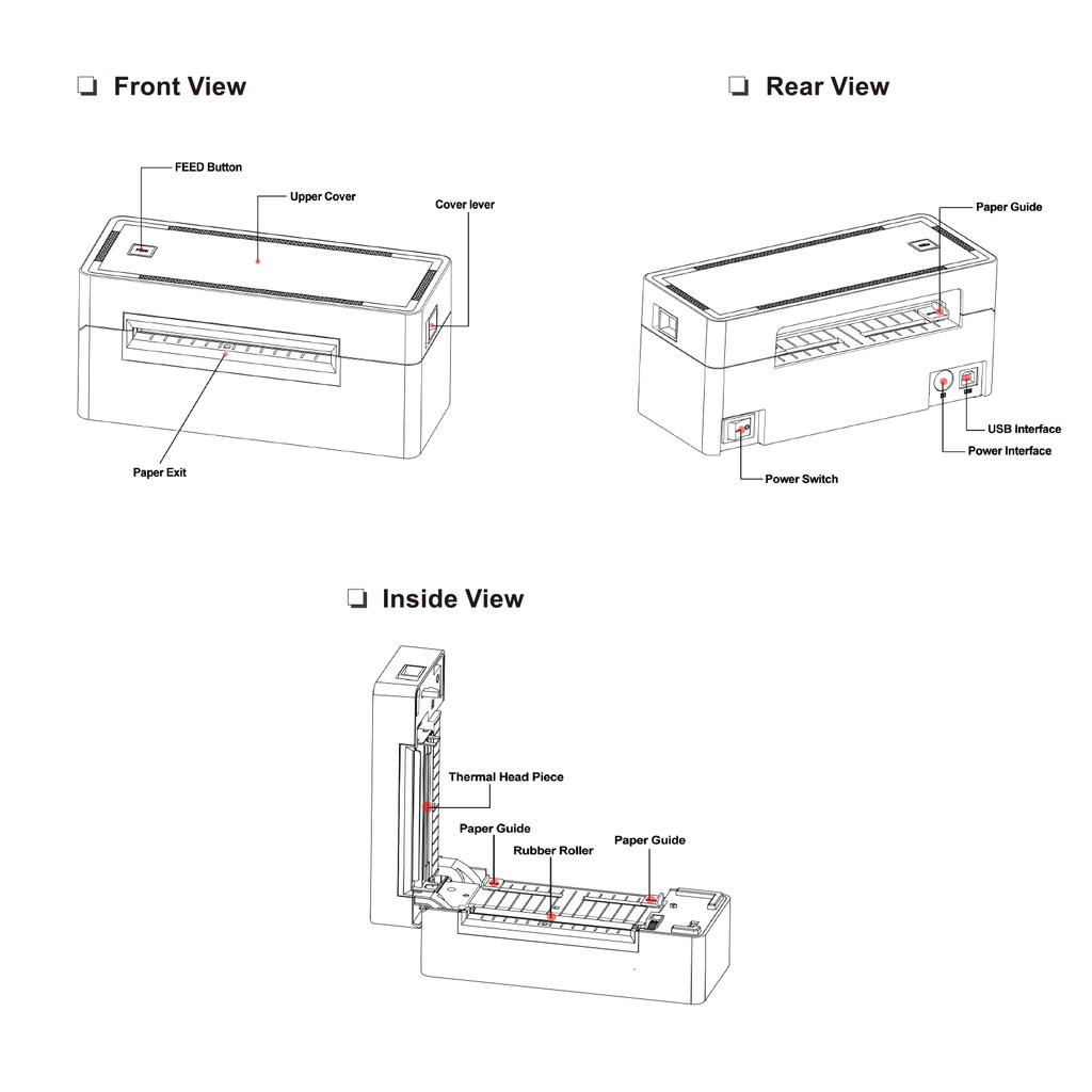 Thermal Shipping Label Printer 4 Inch Desktop Express Barcode Label Sticker Maker 4x6 Portable