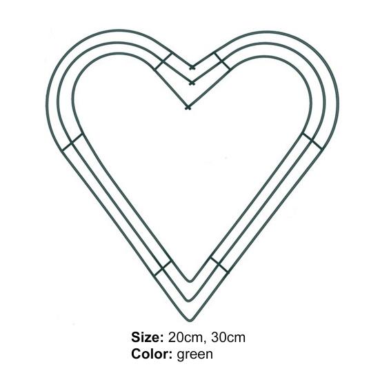 Рамка для венка Твердая форма Проволочная настенная металлическая форма венка в форме сердца для домашнего декора
