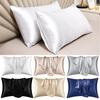 2 Pcs Satin Pillow Case Smooth Faux Silk Solid Color Satin Prevents