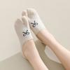 3Pairs Breathable Two Toe Boat Socks Invisible Split Toe Ankle Socks Sweet Bow Socks  Summer